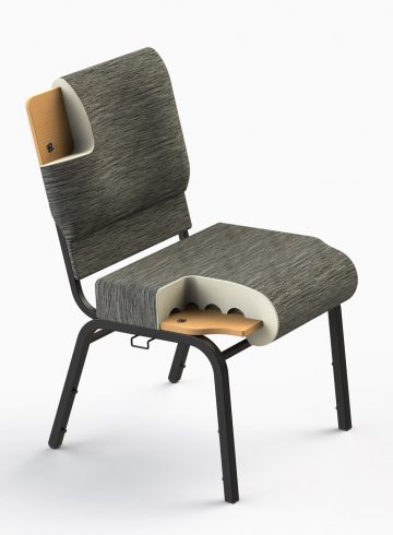 7701-X Shown in CULP Winslow - Mineral Fabric & Textured Black Frame