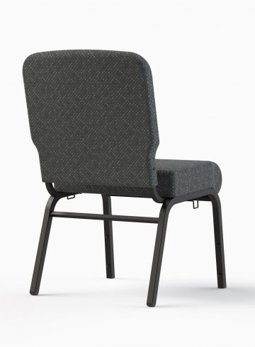 7721-20" (Enclosed Back) Shown in CULP Benday - Pewter Fabric & Textured Black Frame (Back View)
