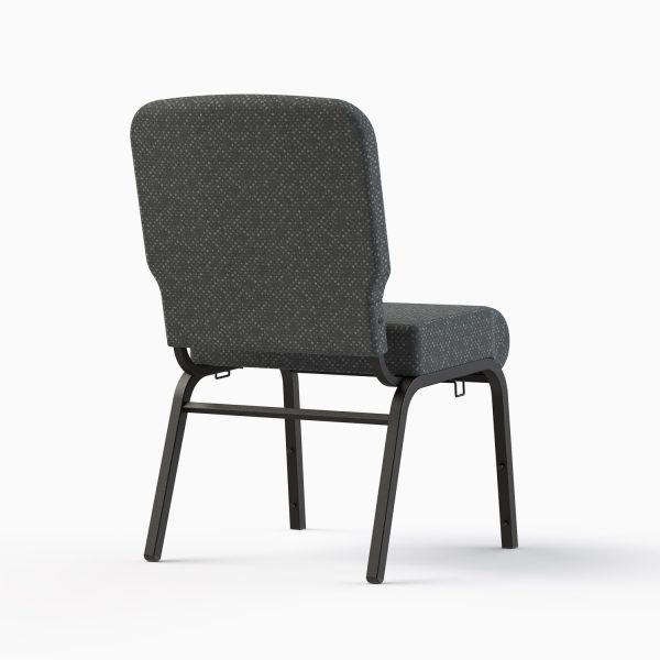 7721-20" (Enclosed Back) Shown in CULP Benday - Pewter Fabric & Textured Black Frame (Back View)