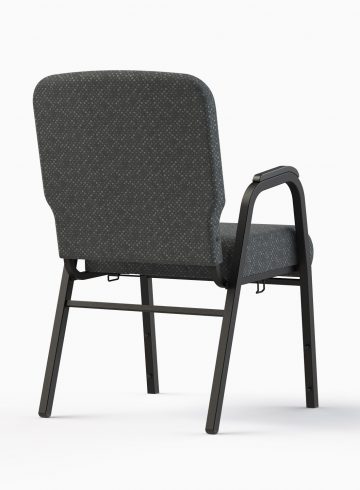 7761-20" (Enclosed Back) Shown in CULP Benday - Pewter Fabric & Textured Black Frame (Back View)