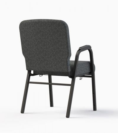 7761-20" (Enclosed Back) Shown in CULP Benday - Pewter Fabric & Textured Black Frame (Back View)