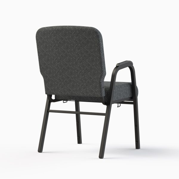 7761-20" (Enclosed Back) Shown in CULP Benday - Pewter Fabric & Textured Black Frame (Back View)